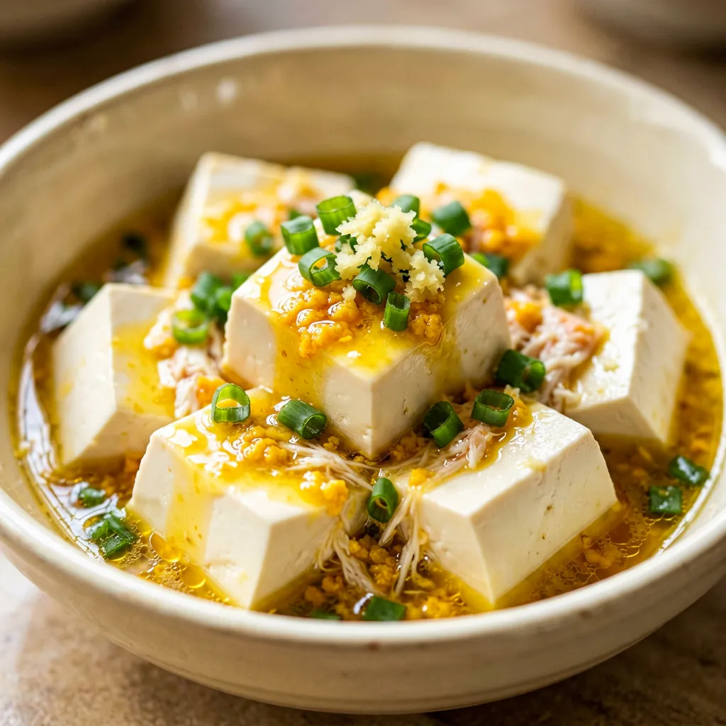 Tofu com Ovas de Caranguejo