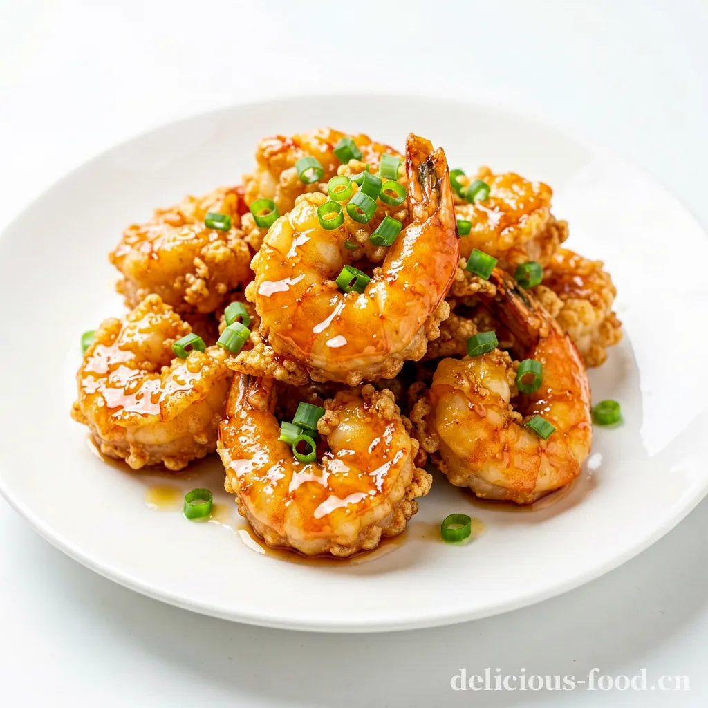 Camarões fritos com molho saboroso
