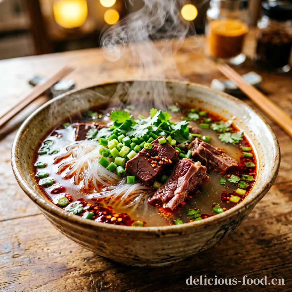 Sopa de Tofu de Sangre y Fideos de Celofán (Fentang Yangxue)