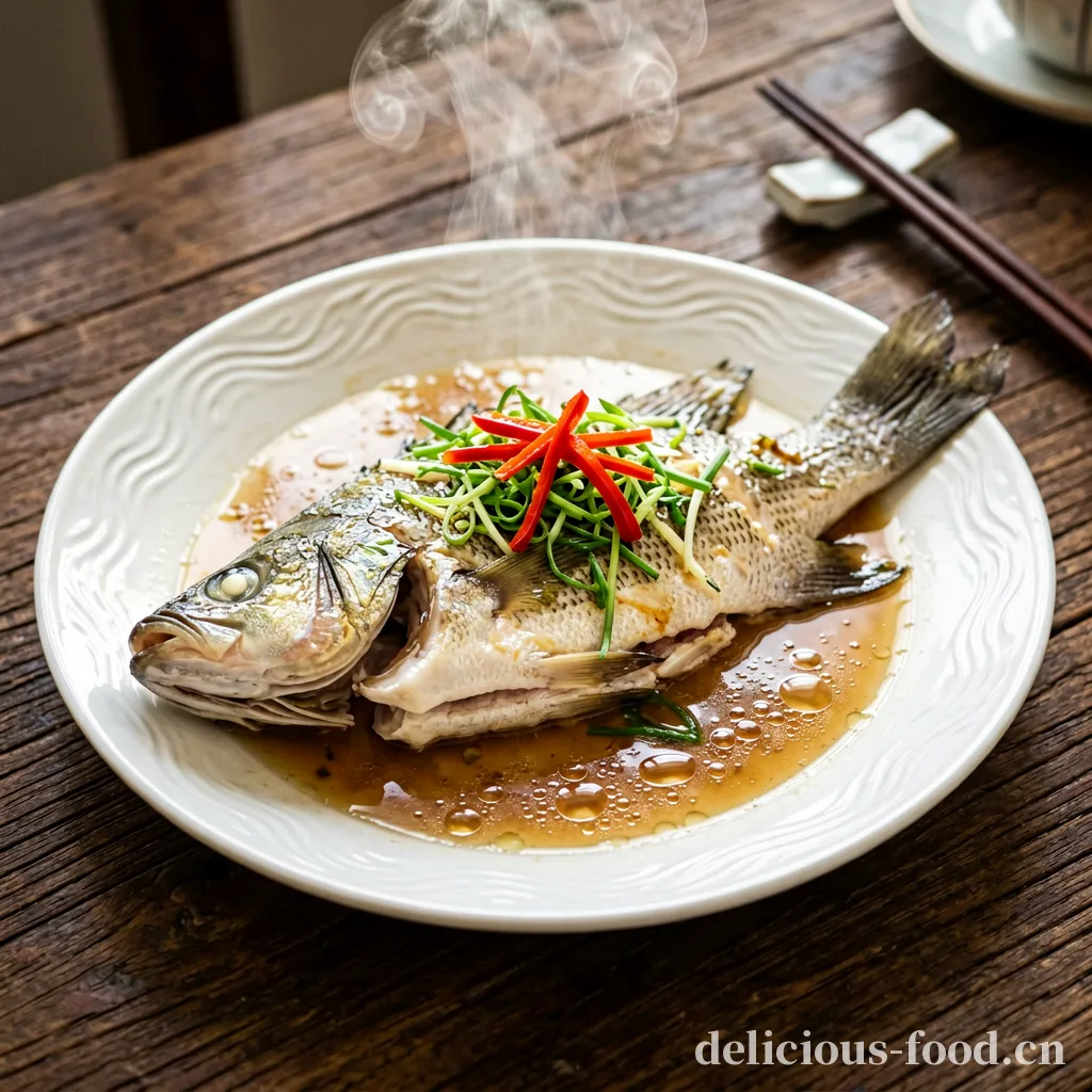 Steamed Sea Bass with Scallion Oil