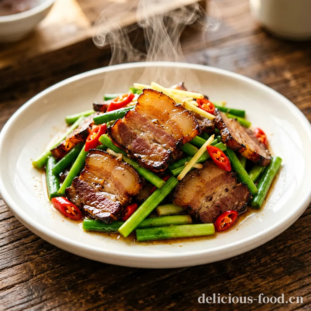 腊肉炒蒜苗