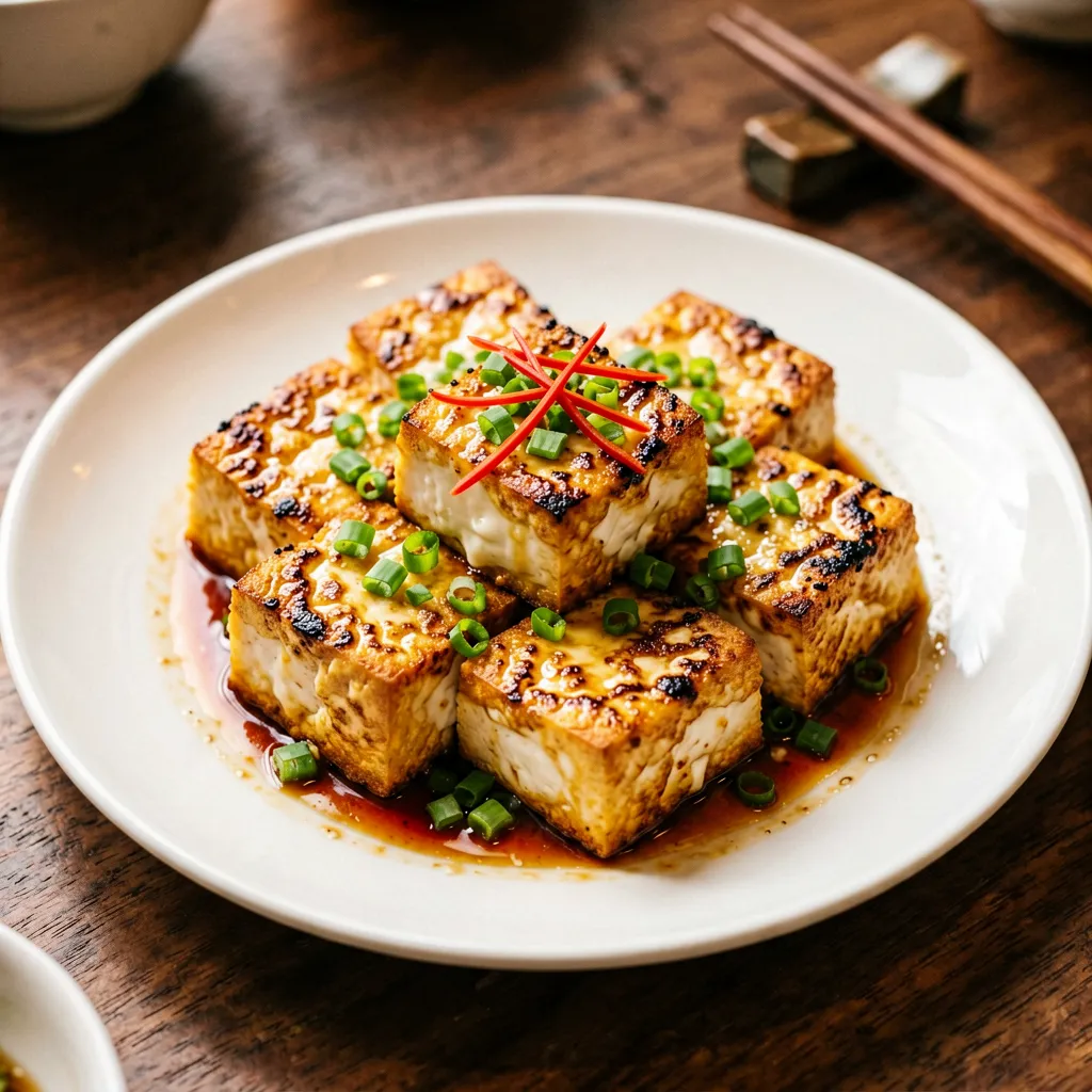 Tofu fermentado con piel de tigre (Hu Pi Mao Dou Fu)