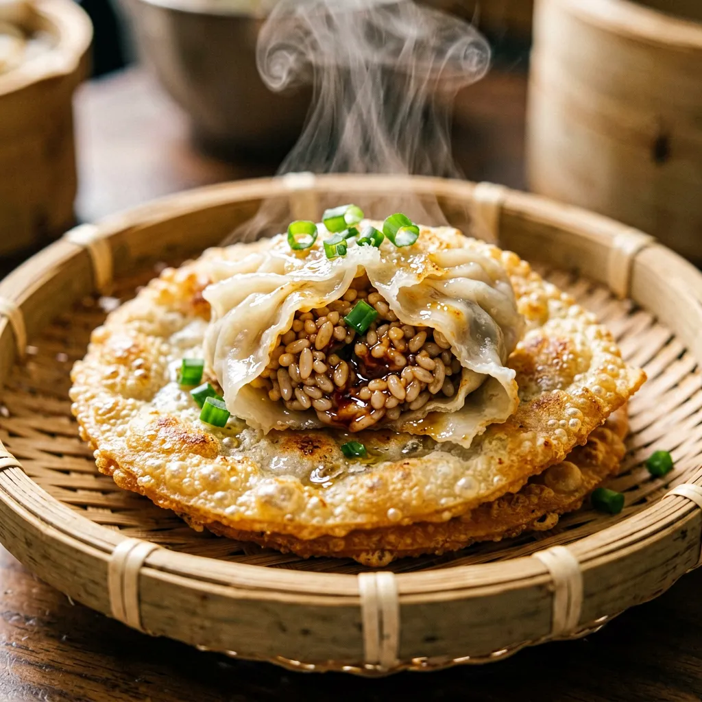 Youbing Bao Shaomai (Fried Dough Wrapped Sticky Rice Dumplings)