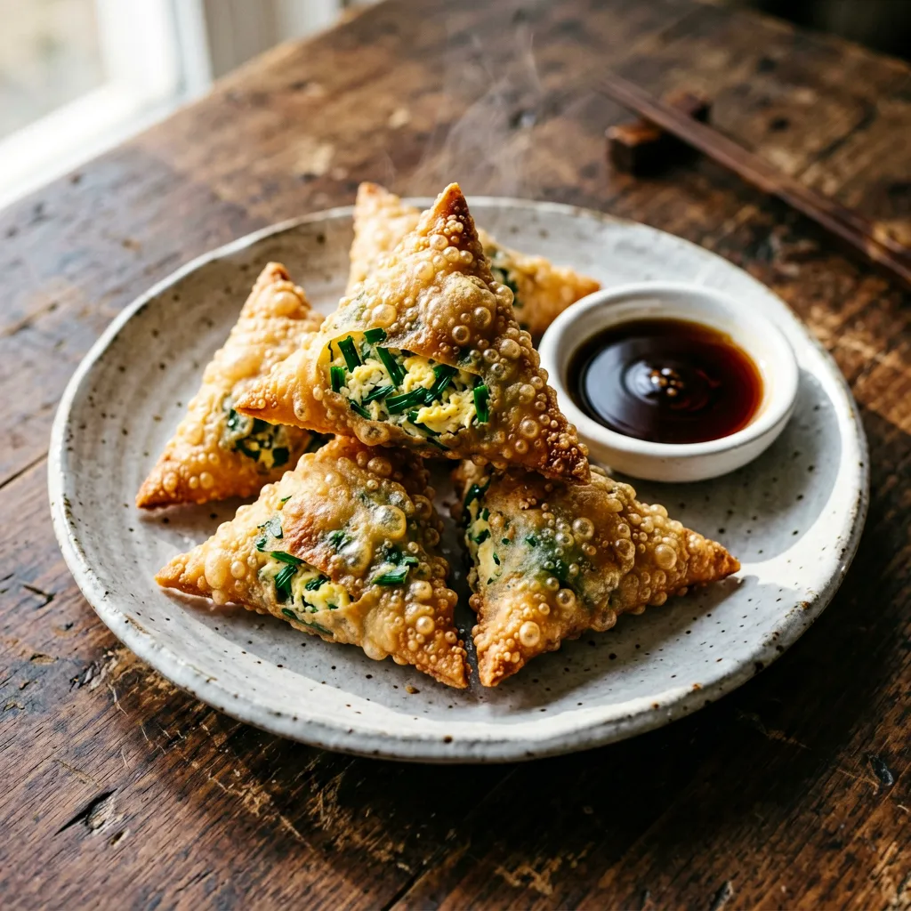 Zhā Sān Jiǎo (Pastéis triangulares fritos)